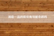 汤臣一品的房价有可能会跌吗（汤臣一品的房价）