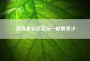 携程拿去花套现一般收多少(有知道携程拿去花取现应付百分之多少合适呢？)